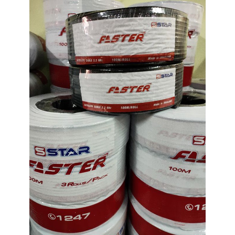 สาย RG6 PSI !!! แบ่งขาย !!! สำหรับติดตั้งจานดาวเทียม กล้องวงจรปิด เมตร ละ 3 บาท ฟรี!!! F-Type แบบหมุ