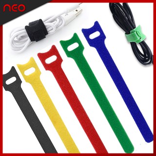 ที่รัดสายชาร์จ สายโทรศัพท์มือถือ สายรัดสายหูฟัง USB Cable สายไฟ เมจิกเทป สายรัดอเนกประสงค์ 15x1.2 cm Cable Tie Organizer