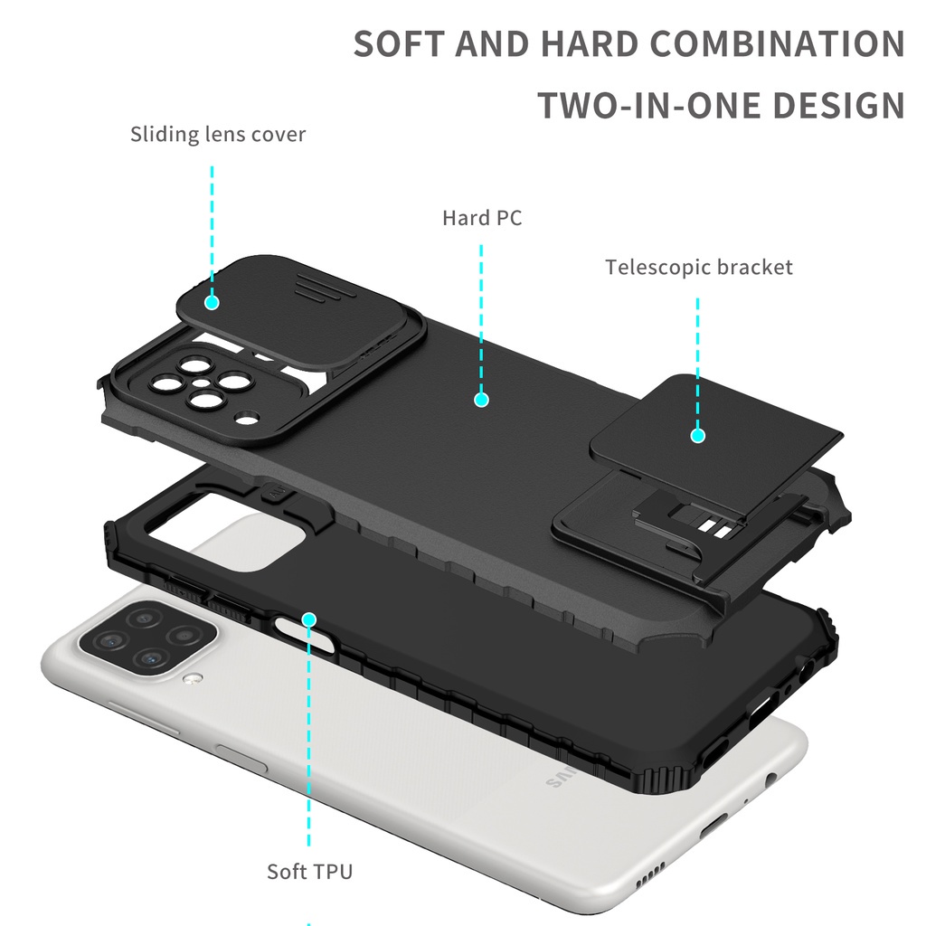 ส่งจาทไทย Case For Samsung A55/S22Ultra/A22 5G/A02/M02/S23FE/A50/A50S/A30S เคสกันกระแทก กันรอยกล้อง ตั้งได้ เคสมือถือ