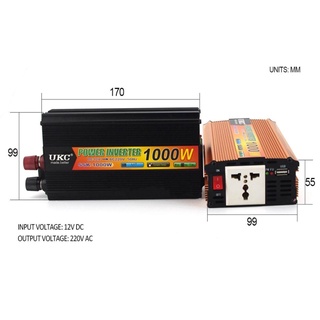 Thaivasion UKC Power Inverter 1000W with Charger 12V DC to 220V AC Output