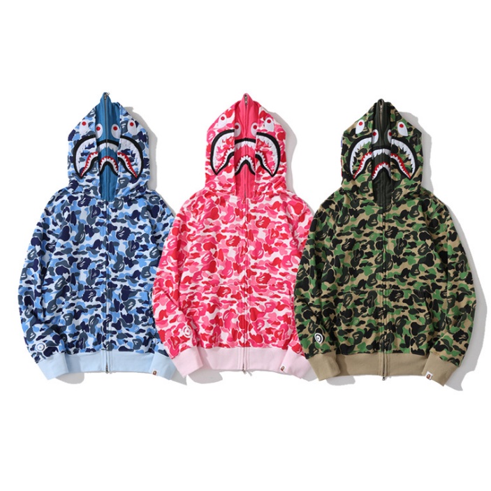 BAPEเสื้อแจ็กเก็ต มีฮู้ด ลายพราง สําหรับผู้ชาย และผู้หญิง 1028