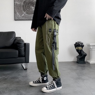 ราคาส่ง2ตัวขึ้นไป Men hip hop Cargo Pants K30 กางเกงชาย กางเกงขายาว ชาย กางเกงคาร์โก้ชาย กางเกงสตรีท