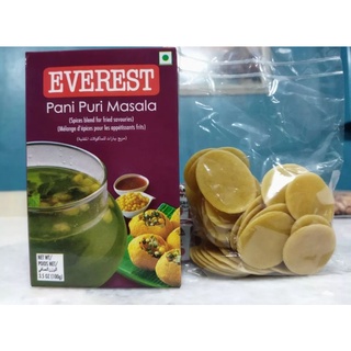 Pani Puri 100g. +Pani Puri Masala 100g. (แผ่นแป้งปานีปูรีสำเร็จรูป 100g. +ปานีปูรีมาซาล่า 100g.)