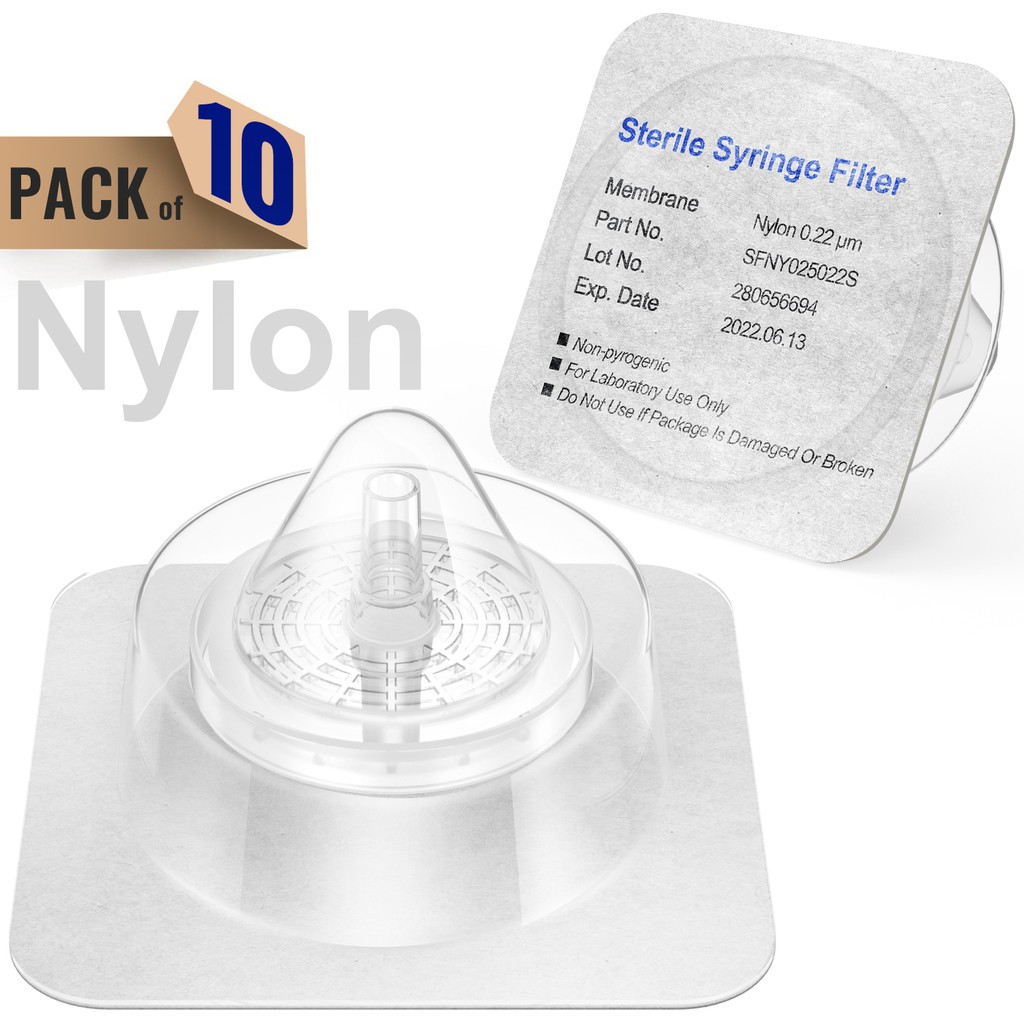 25mm Diameter 1.0 μm Pore Size Laboratory Filters by Allpure Biotechnology Nylon Syringe Filters Wettability: Hydrophilic Nylon Membrane Nylon, 1.0 μm Pack of 100 
