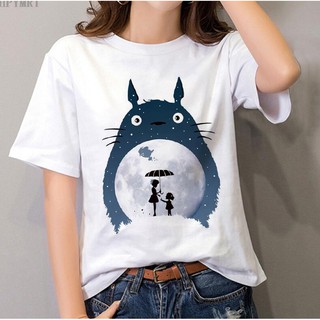 เสื้อยืดคอกลม แขนสั้น พิมพ์ลาย Totoro สไตล์ฮาราจูกุ แนวสตรีท แฟชั่นฤดูร้อน สําหรับผู้หญิง 2023