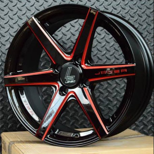 แม็กใหม่ขอบ15​ lenso​ ลาย jagar craft​ สีดำขอบแดง​