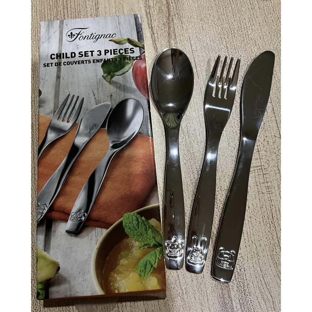 ชุดช้อนส้อมมีดสำหรับเด็ก สแตนเลส Fontignac จากฝรั่งเศษ