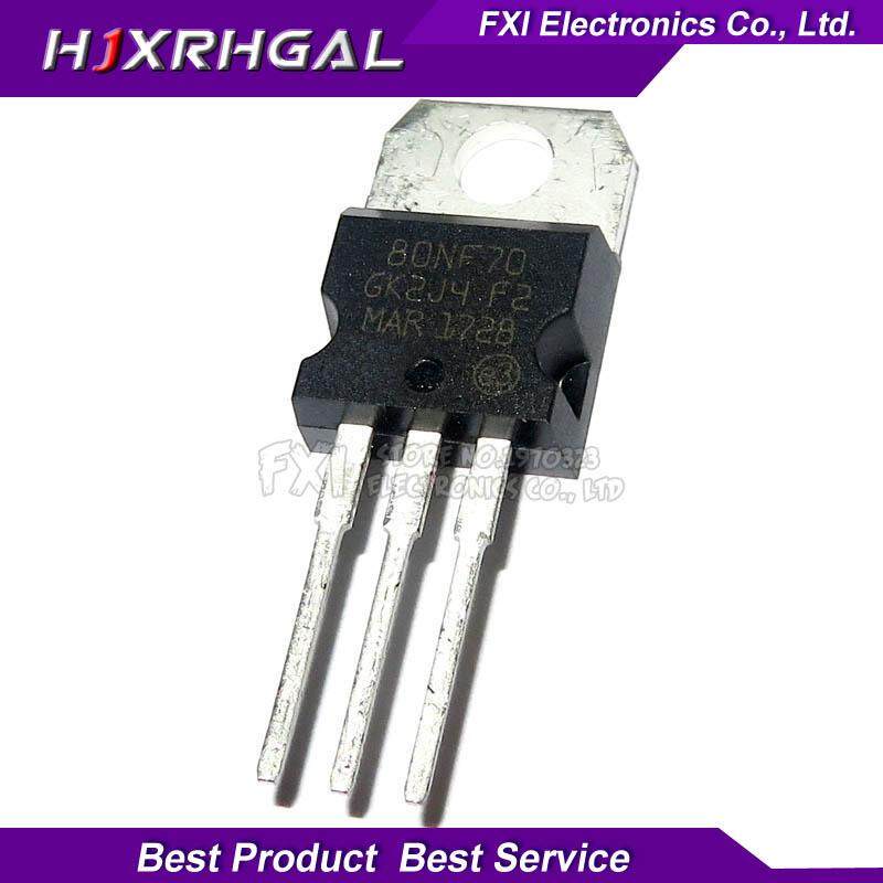 10pcs STP80NF70 80NF70 TO-220 MOSFET controller 80A 70V EMU แท้ใหม่บน sal
