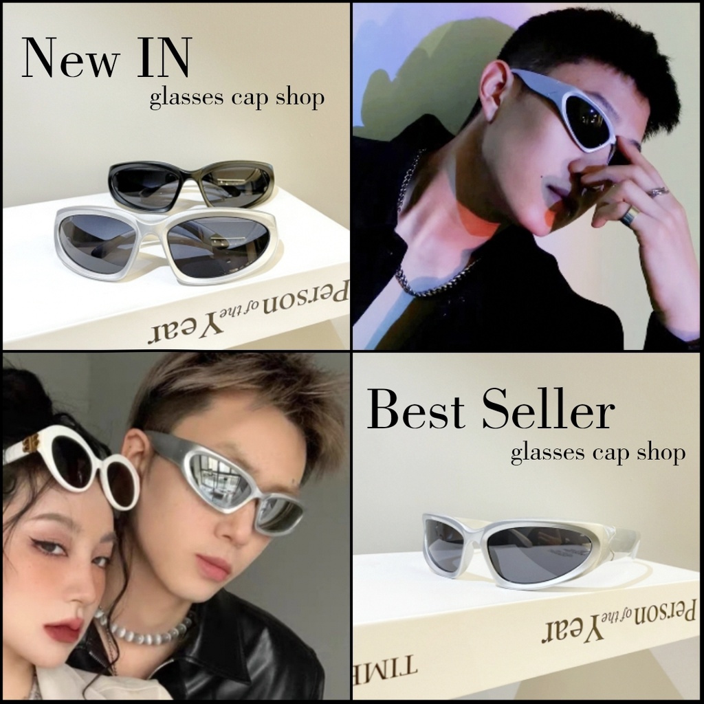 แว่นตาแฟชั่นกันแดด แว่นวัยรุ่นเมกา Y2K New Look [สินค้าพร้อมส่งในไทย]