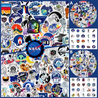 สติกเกอร์ ลาย NASA อวกาศ แบบคละ 50 ชิ้น/ ชุด