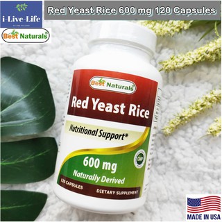 สารสกัดข้าวยีสต์แดง Red Yeast Rice 600 mg 120 Capsules - Best Naturals