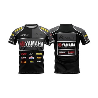 ใหม่ เสื้อพิมพ์ลาย Yamaha Factory Raczing  ผ้าแห้งเร็ว ขี่มอเตอร์ไซค์แห้งเร็ว คุณภาพเกรดพรีเมียม ราคาโรงงาน