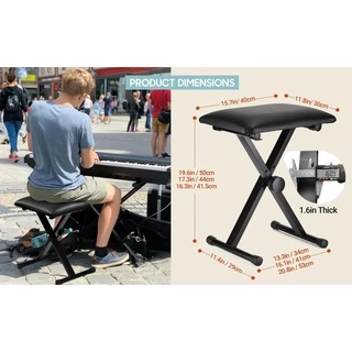 เก้าอี้เปียโน เก้าอี้เปียโน แบบพับได้ Piano Chair ม้านั่งพับแบบพกพาเก็บได้ ม้านั่ง Piano Chair ขาทรง X ปรับระดั