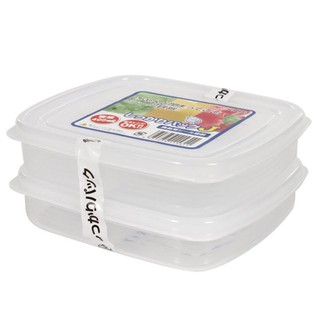 🔥สินค้าขายดี!! ชุดกล่องอาหาร SUPER PACK 19-07 2 ชิ้น/ชุด ภาชนะใส่อาหาร FOOD CONTAINER SQUARE SUPER PACK19-07 2EA/SET CLE