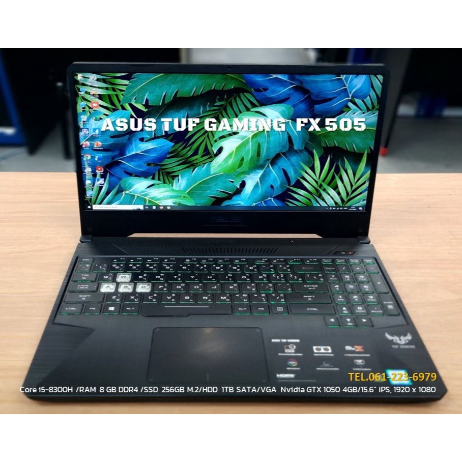 Notebook ASUS TUF Gaming FX505GD  Core i5 Gen8  Ram 8 GB การ์ดจอ GTX 1050 4GB  SSD 256 GB NVNe. คีบอร์ดมีไฟ RGB(มือสอง)