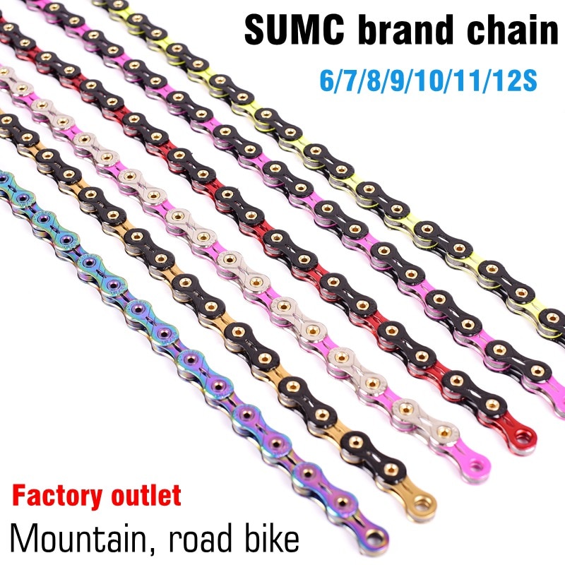 Sumc จักรยาน Gold Rainbow จักรยาน X8 X9 X10 X11 X12 Super Light สําหรับ 8 9 10 11 12Speed MTB/Road จักรยาน 116L Hollow