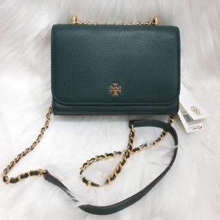 TORY BURCH Shrunken ขนาด 7" สีเขียว jitney green สวยหรูมาก🤩