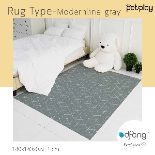 Dfang Pet Play Mat Rug Type - Modernline Grey พรมPVC สัตว์เลี้ยง ขนาด180*140*0.5 cm.