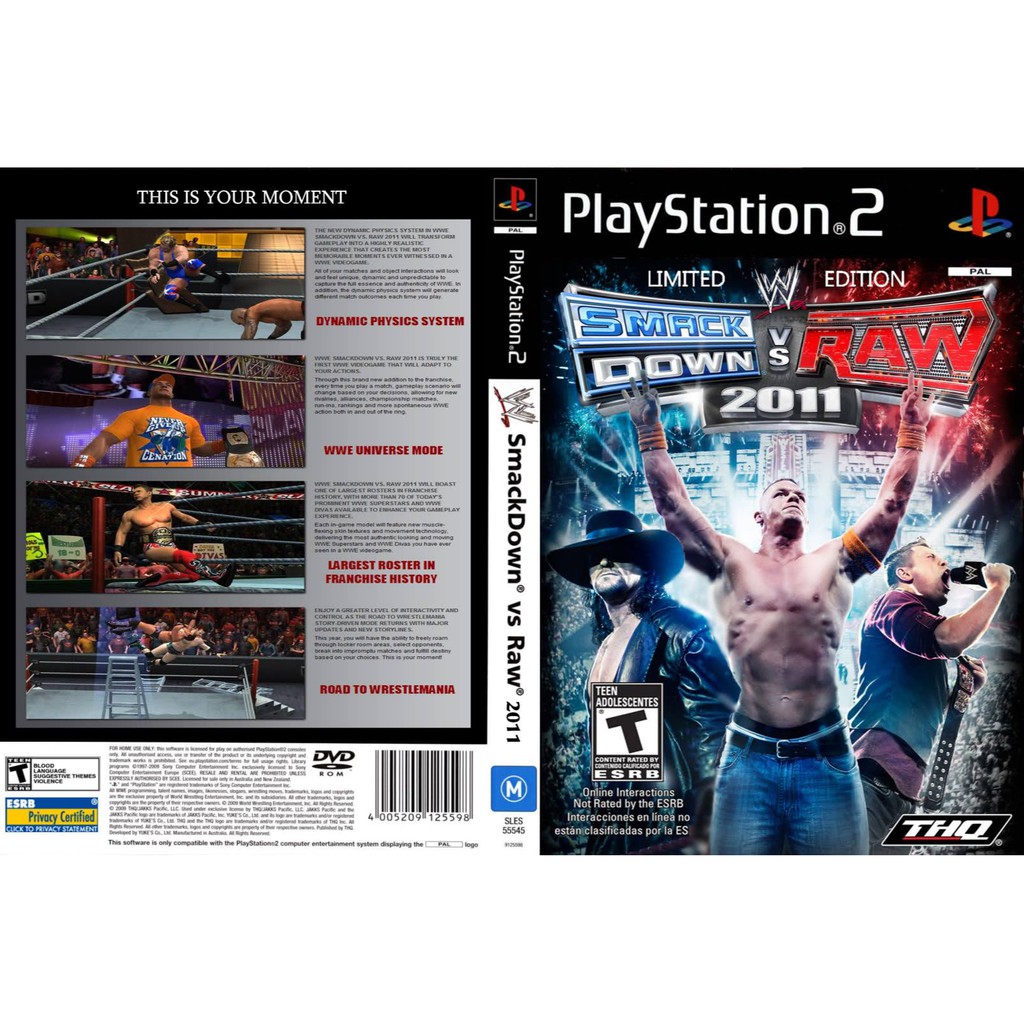 เกมส์ WWE Smack Down vs Raw 2011 [USA]  (PS2) สำหรับเครื่องที่แปลงระบบแล้วเท่านั้น