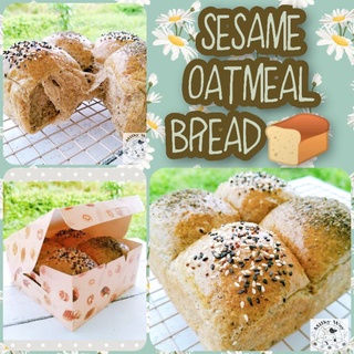 Oatmeal Honey Sesame Bread ขนมปังคลีนเพื่อสุขภาพ ขนมปังข้าวโอ๊ต งาดำ น้ำผึ้ง หอม นุ่ม แน่น อร่อย สดใหม่ ไร้สารกันบูด