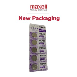 ถ่านรีโมท ถ่านนาฬิกา Maxell CR 2025/ DL2025 (3V) Lithium Coin Battery แพคเกจจิ้งรุ่นใหม่ (แพคละ 5 เม็ด) EXP.2027