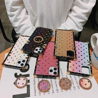 เคสโทรศัพท์มือถือ แบบนิ่ม หรูหรา รูปหัวใจ พร้อมวงแหวน สำหรับ Samsung Galaxy s21 fe 21fe S20 FE s21 plus s21 ultra 5g s9 plus s10 s10plus s20 s20 ultra S10lite lite + S20PLUS