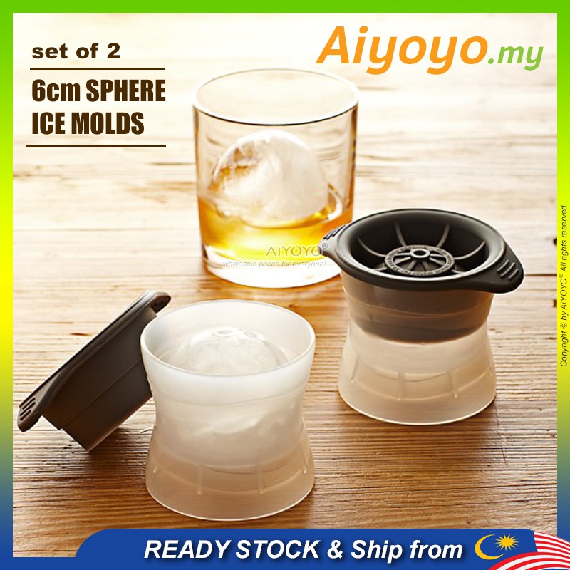 Sphere Ice Molds Ice Cube Maker Ais Batu Ice Maker วิสกี้ค็อกเทลบรั่นดีทรงกลม