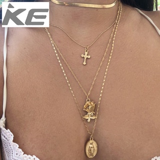 Accessories Rose Alloy Pendant Necklace MultiClavicle Cross Necklace Women for girls for women