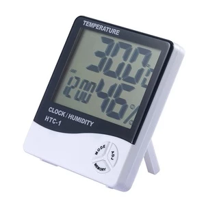 เครื่องวัดอุณหภูมิความชื้น หน้าจอ LCD ดิจิทัล สําหรับแต่งหน้า ร้านเสริมสวย