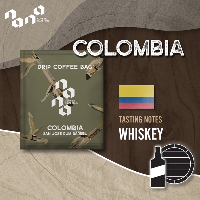 Nana Coffee Roasters - กาแฟดริป drip bag คั่วอ่อน แบบซอง - Colombia San Jose Rumbarrel