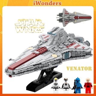 ของเล่นตัวต่อ Star Wars:Venator-Class Republic Attack Cruiser MOC ของขวัญสําหรับเด็ก