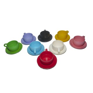 cangkir + tatakan HOYA mug gelas plastik BPA Free PP Food grade