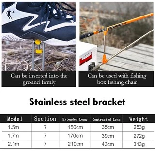 ที่วางคันเบ็ดตกปลา ขาตั้งคันเบ็ด สามารถปรับได้ 1.7/2.1 เมตร Fishing Rod Holder