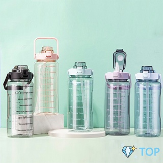 ขวดน้ํา 2000 ml ลิตร สีใส    ดีไซน์สวย พร้อมส่ง กระบอกน้ำพลาสติก plastic cup