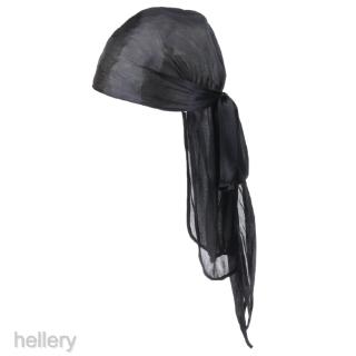 Mens Womens Cap Hip Hop Headscarf Rag Durag Long Tie Down Tail Hat Headwrap