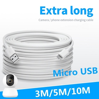 สายเคเบิล Micro USB ยาวพิเศษ 3/5/10 ม. สําหรับ Android โทรศัพท์มือถือ กล้องวงจรปิด รีโมทสายไฟ สายชาร์จ