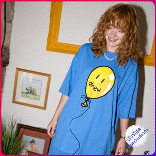 เสื้อยืดแขนสั้น พิมพ์ลาย Drew House Justin Bieber The Same Smiley Balloon สีฟ้า