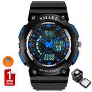 SMAEL นาฬิกาข้อมือผู้ชาย Sport Digital LED &amp; Analog รุ่น SM1539 (Black/Blue)