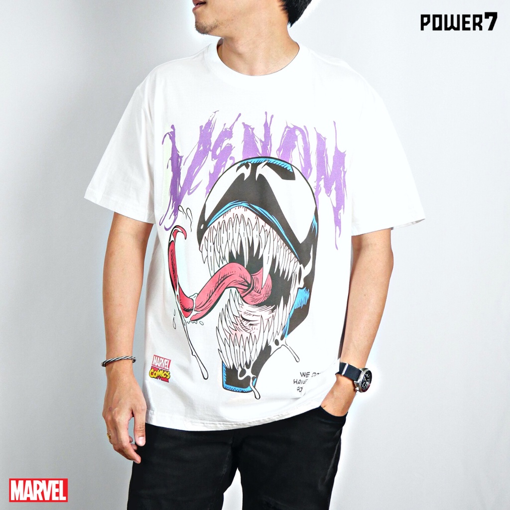 Power7Shop เสื้อยืดการ์ตูน มาร์เวล Venom ลิขสิทธ์แท้ MARVEL COMICS T-SHIRTS (MX-024)