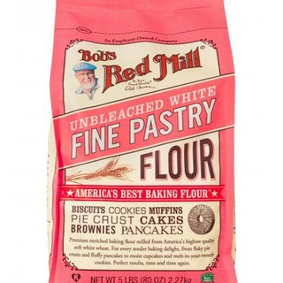 🔥ยอดนิยม!! Bobs Red Mill Unbleached White Fine Pastry Flour 2.27kgแป้งสาลีทำขนม คุณภาพระดับพรีเมี่ยม