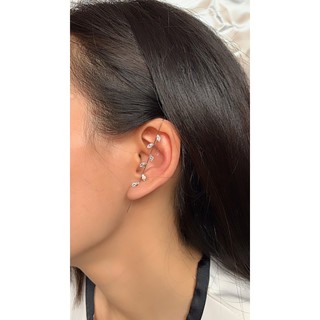 AW-0088/0089 Earcuff ใบไม้ประดับเพชร