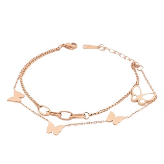 สร้อยข้อมือ LAROV รุ่น BR92-02 สีพิงค์โกลด์ สแตนเลสแท้