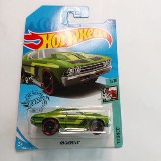 รถเหล็กHotwheels 69 CHEVELLE สีเขียว (ib30)