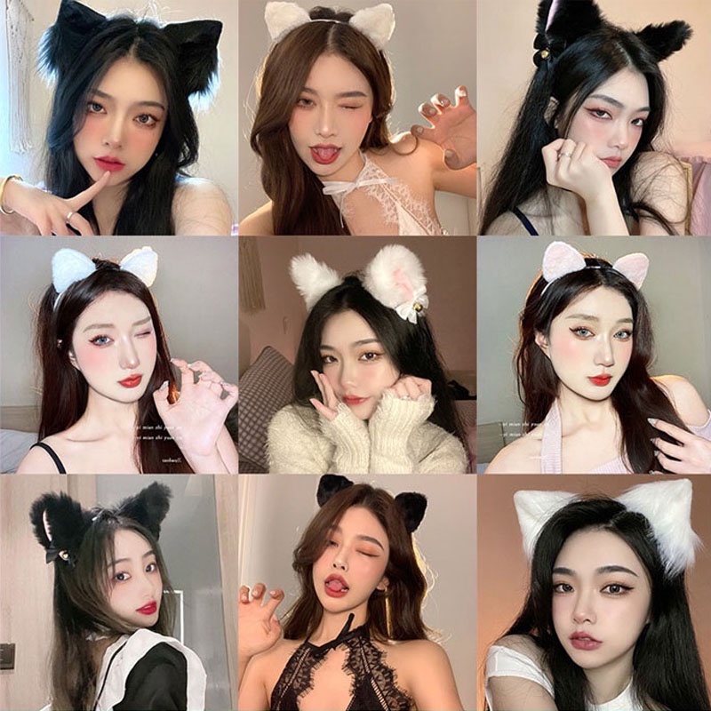 ที่คาดศีรษะแฟชั่นรูปหูแมวญี่ปุ่นน่ารักเซ็กซี่สําหรับผู้หญิง