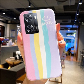 New เคสโทรศัพท์ OPPO A57 4G 2022 / A77 5G / A96 4G / A76 Ready Stock Fashion TPU Silicone Shockproof RAINBOW Color Beautiful Gradient Soft Case Cover เคส Oppo A57 OPPOA77