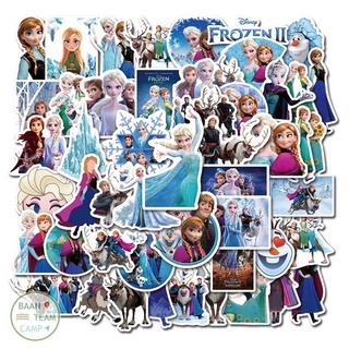 สติ๊กเกอร์ Frosen 181 โฟรเซน 50ชิ้น disney เจ้าหญิงดิสนีย์ เจ้าหญิง ดิสนี โฟเซ่น ซินเดอเรลล่า อัลนา หิมะ ราพันเซล เอลซ่า