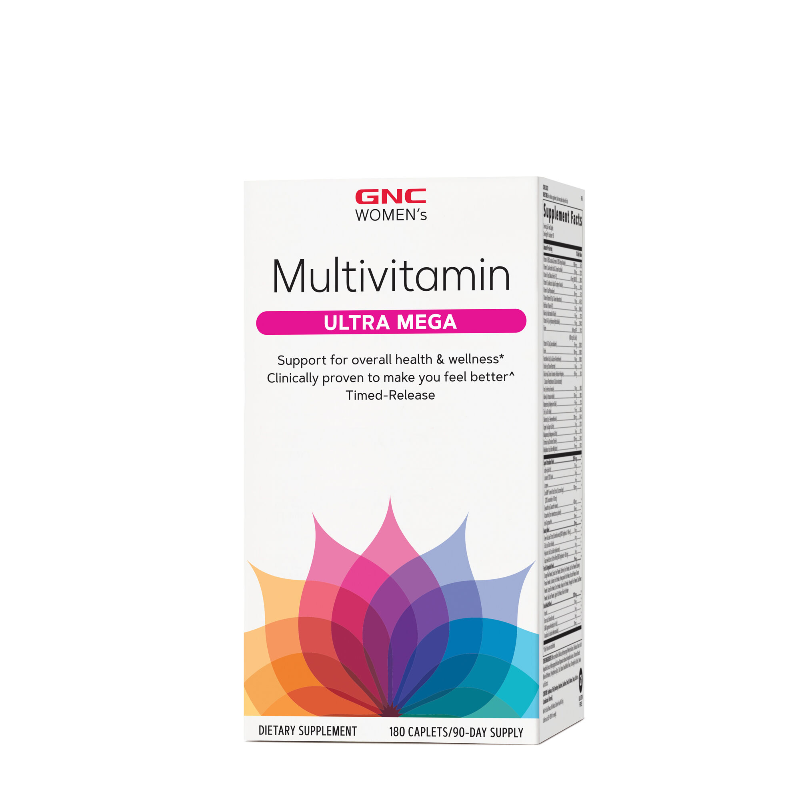 GNC Women Multivitamin Ultra Mega Mineral 180 Tablets อเมริกัน วิตามินรวมสำหรับผู้หญิง สุขภาพสมอง ความงาม
