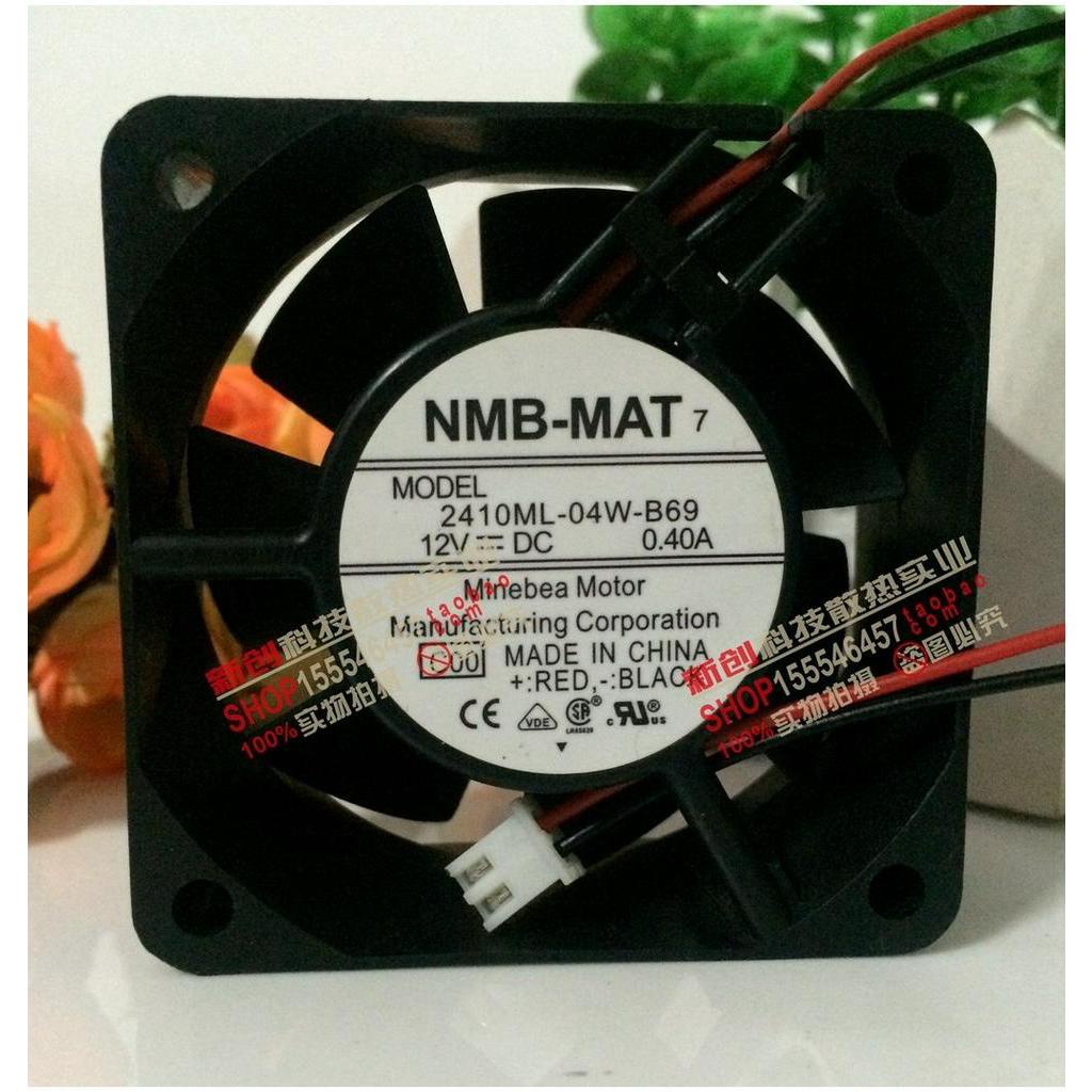 NMB 2410ML-04W-B60/B69 6025 ของแท้ 12V 0.40A 6 ซม.Double Ball Axial Fan ttb9