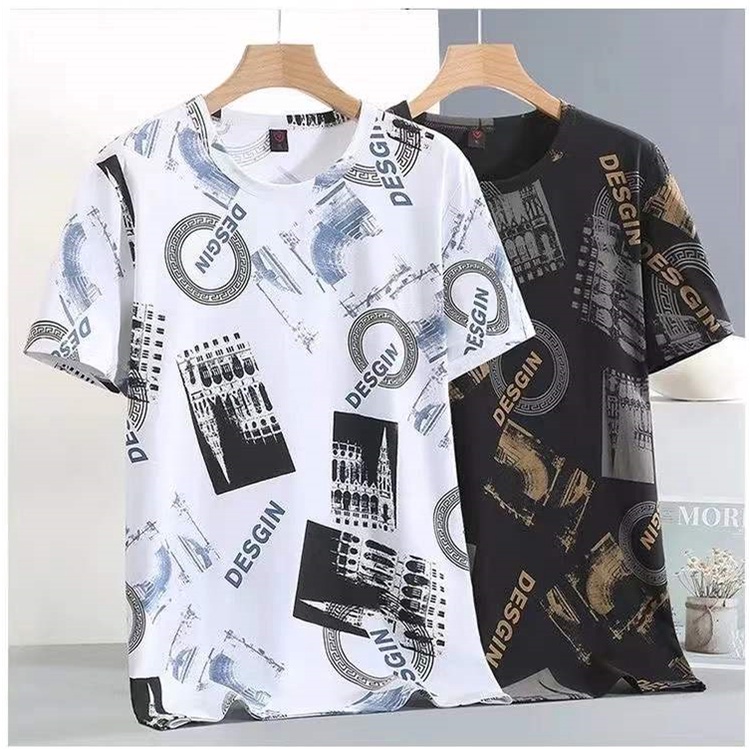 TS MEN เสื้อยืดคอกลมแขนสั้น เสื้อยืดผู้ชาย ลายเท่ๆ(มี2สี)รุ่น 0107