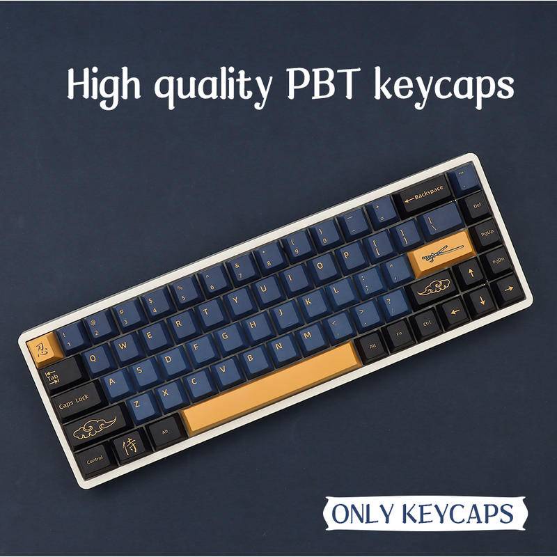 139 คีย์ Blue Samurai KeyCap Red Samurai อังกฤษญี่ปุ่น PBT KeyCaps โปรไฟล์เชอร์รี่สําหรับ MX Switch 